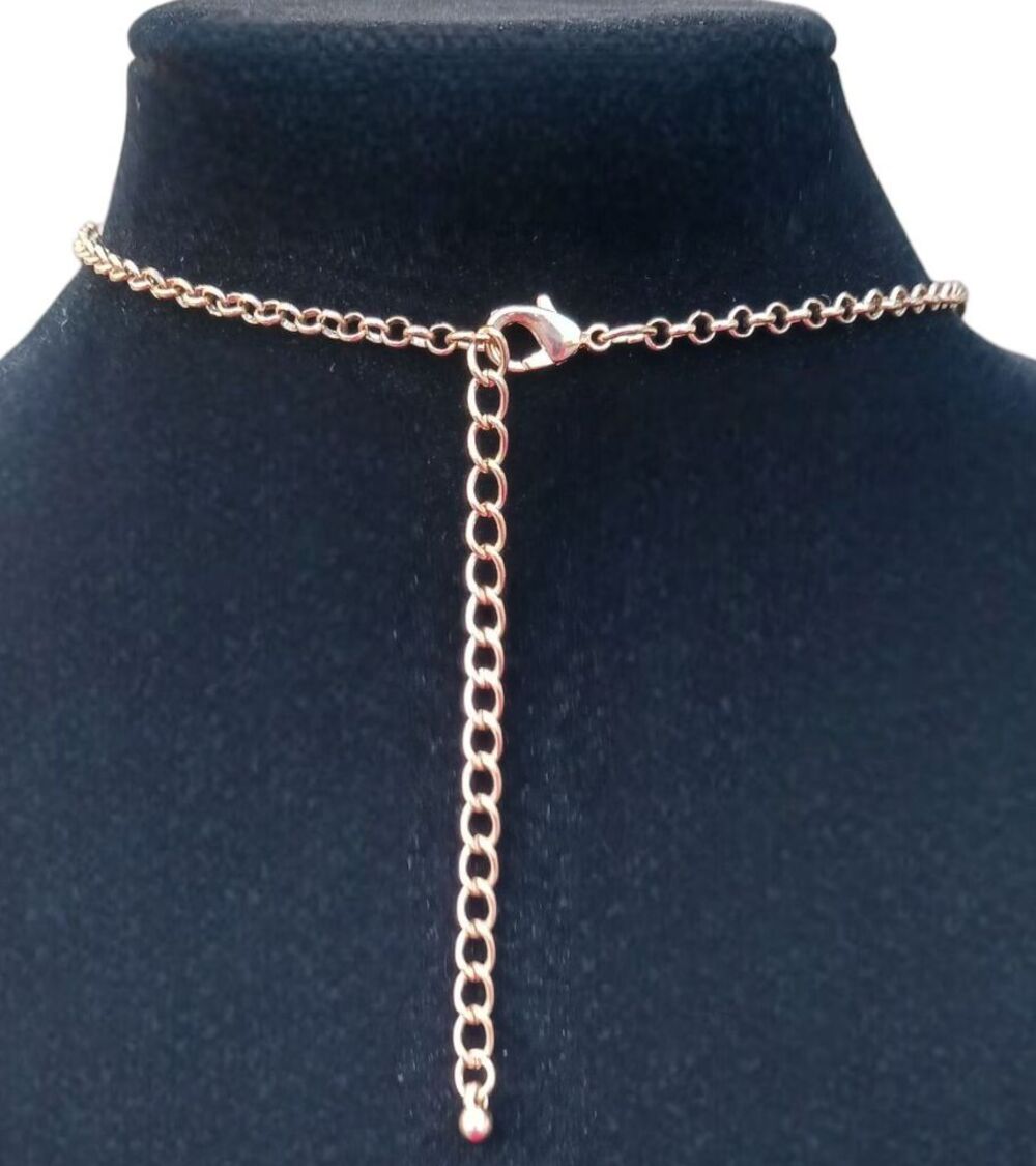 Chunky Gold Tone Bib Statement 20" Waterfall Necklace Shades Of Green Squares - Picture 3 of 3